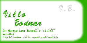 villo bodnar business card